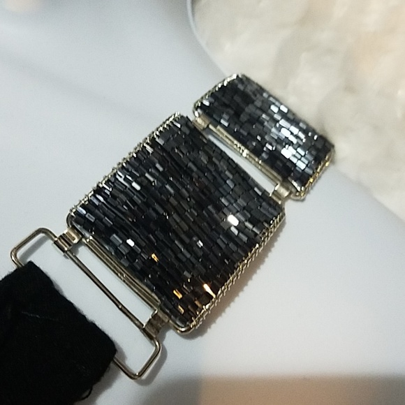 💓Beautiful Embellished Shoulder Strap Black Top - Picture 2 of 2